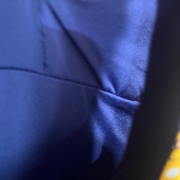 Trina Turk Floral Ruffle One Piece Swimsuit Navy Wire Free Size 14 Resort Vacay - Picture 5 of 9